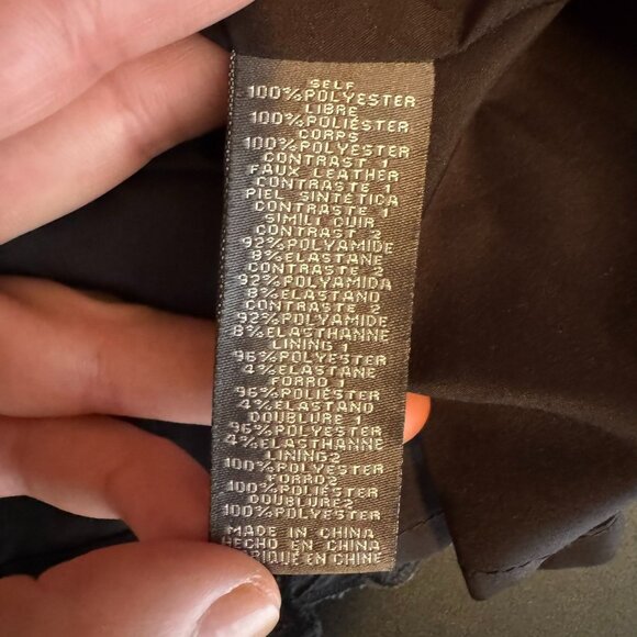 Vince Camuto Black Laser Cut Faux Leather Floral Lace Sheath Dress, Size 12 - Picture 8 of 12